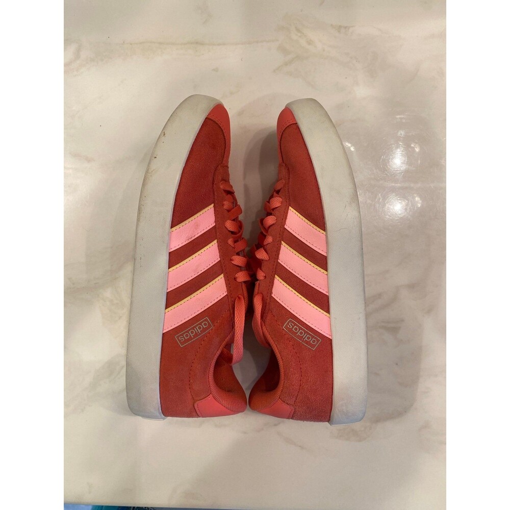 Adidas VL Court 3.0 Sneaker Rust /Pink Size 7.5 Tennis Shoe T-Toe Design Lace Up - Picture 7 of 9